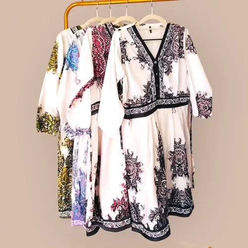 Indie Whirl Cotton Short Dress