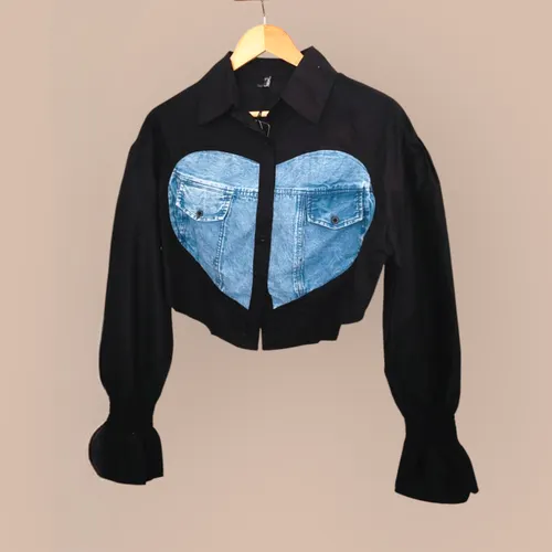 Denim Heart Drama Shirt – Wear Your Style on Your Sleeve