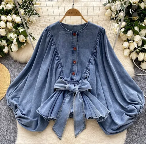 Dress Up Diva Belle Bow Denim Blouse