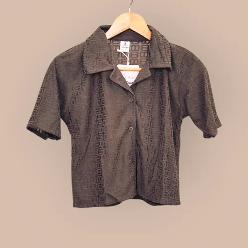 Textured B Velvet Crop Shirt – Classy Semi-Sheer Style | Western Summer Wear