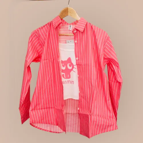 Candy Stripes Co-ord Shirt – Sweet, Chic, & Sheer