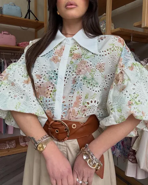 Dress Up Diva Garden Whisper Schiffli Shirt – 4 Luxe Florals