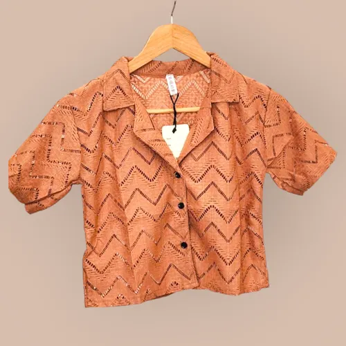 Boho Breeze Crochet Shirt – Semi-Sheer Style | Western Summer Wear