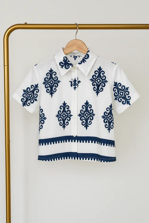Tribal Pop Crop Shirt