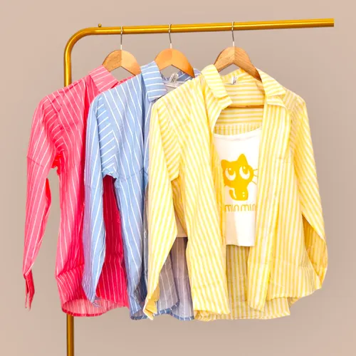 Candy Stripes Co-ord Shirt – Sweet, Chic, & Sheer