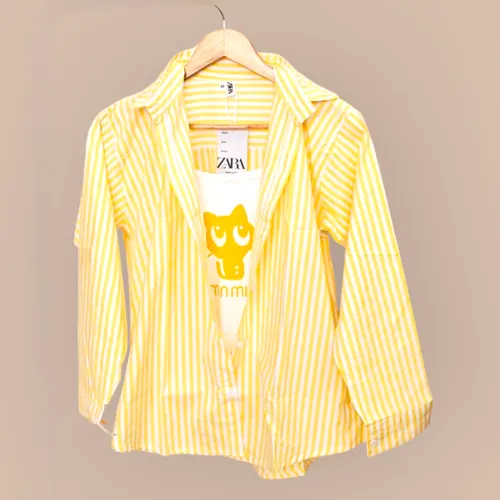 Candy Stripes Co-ord Shirt – Sweet, Chic, & Sheer