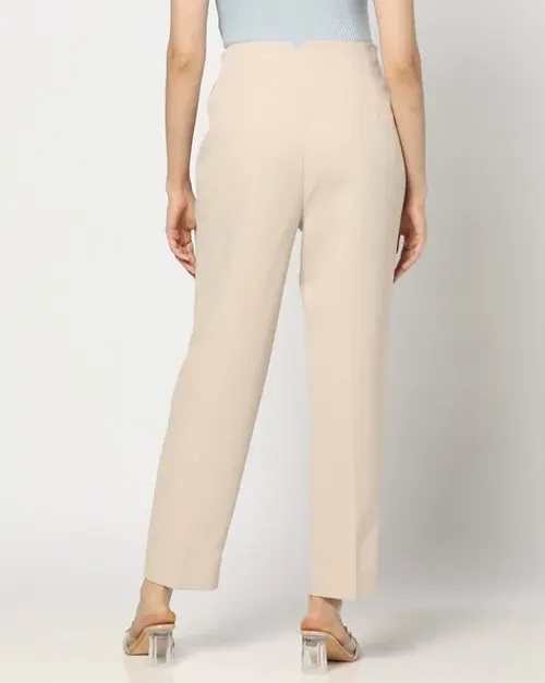 Boss Babe Tapered Trousers – Beige Edition