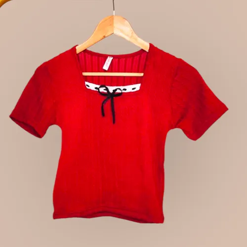 Sweetheart Bow Neck Top