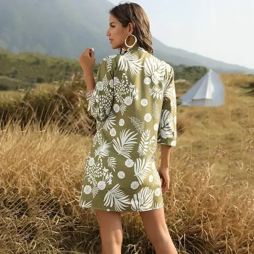 Tropical Escape Olive Shrug – Island Vibes in a Breezy Wrap
