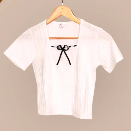 Sweetheart Bow Neck Top