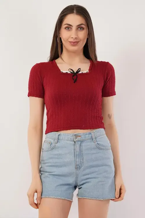 Sweetheart Bow Neck Top