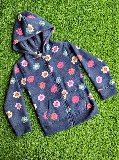 Denim Bloom Hoodie
