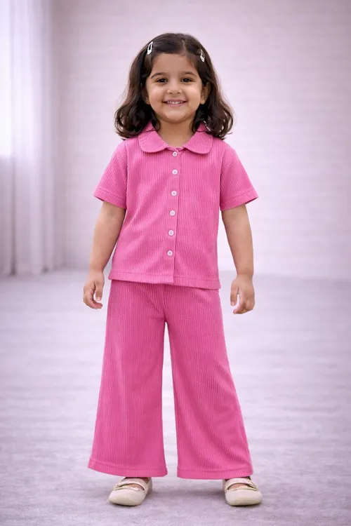 Berry Rib Collar Coord POLO