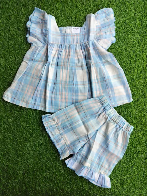 Blue Blush Shorts Set ELT032