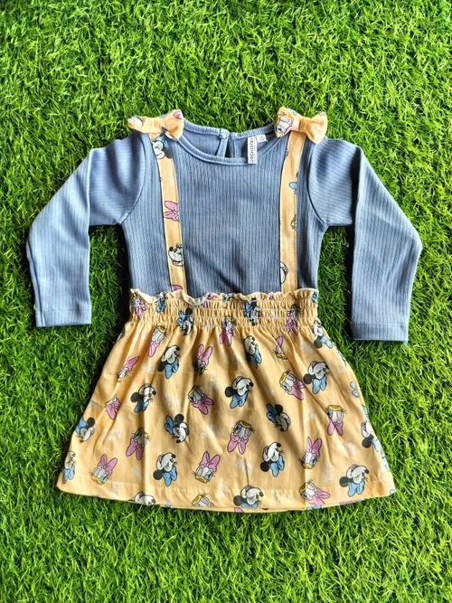 Blue_Cartoon Print Full Sleeve Frock FSF006