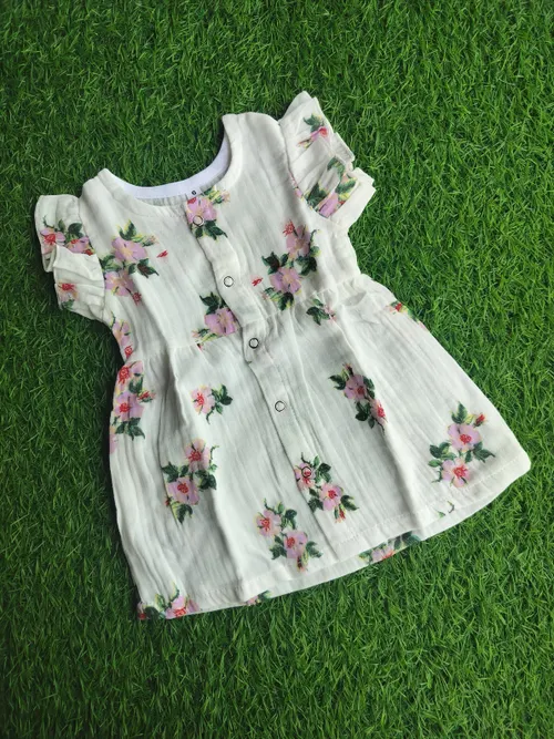 Rosy Petals Muslin Frock