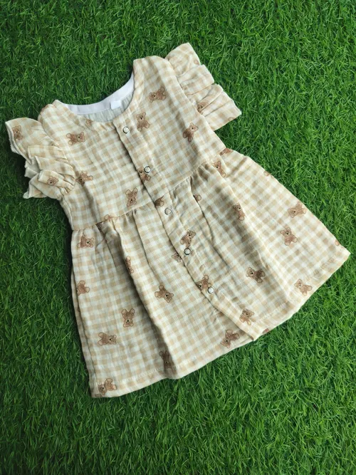 Teddy Hugs Muslin Frock