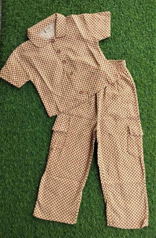Caramel Checks Collar Coord POLO