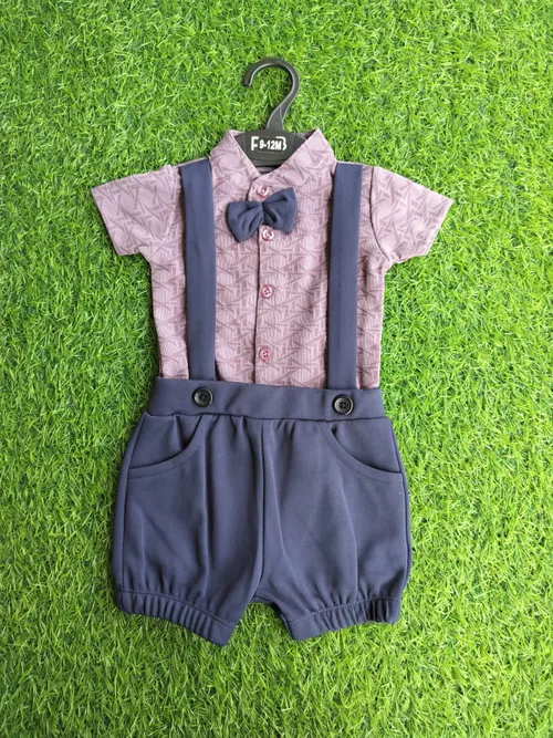 Mauve Navy Dungaree BD010