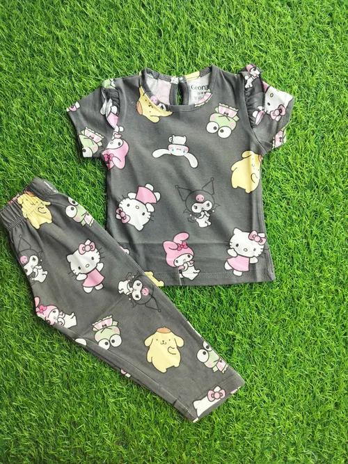 Grey_Character Fancy Sleeve Pant Sets PFS006