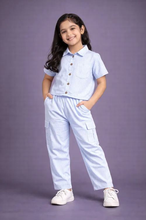 Sky Stripes Collar Coord POLO