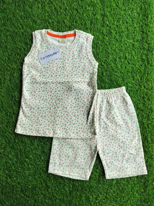Ribbed Floral Sleeveless Sets CCSL02