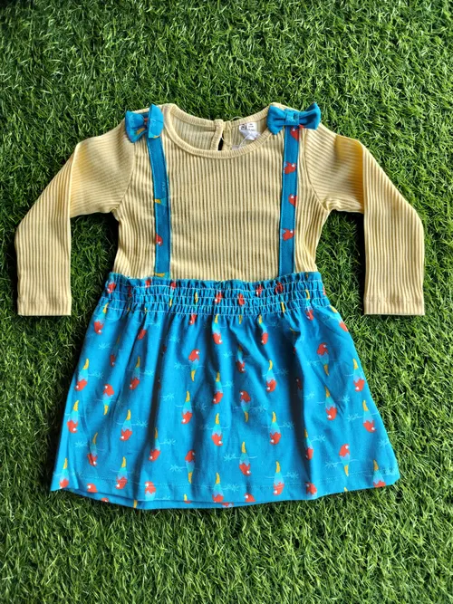 Yellow_Blue Full Sleeve Frock FSF008