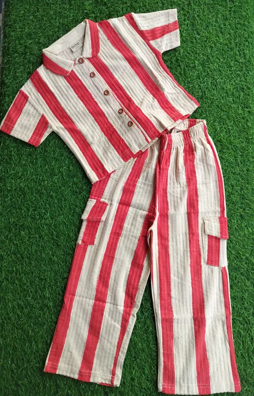 Scarlet Stripe Collar Coord POLO
