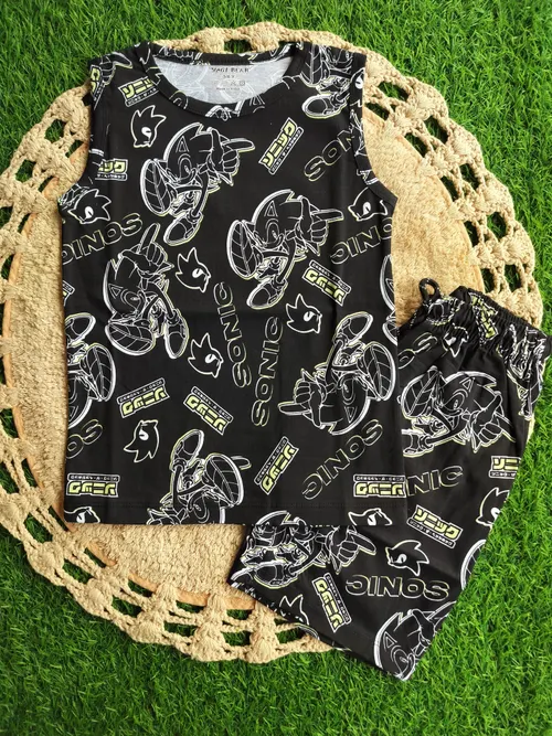 Sonic Black Sleeveless Sets BSL09