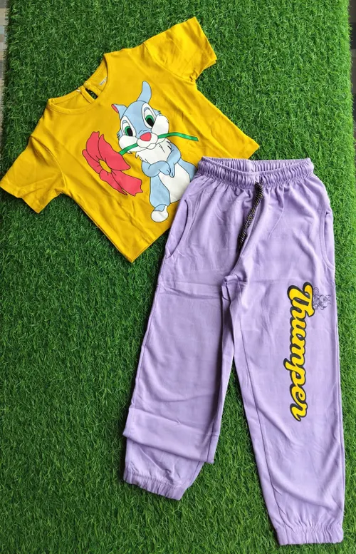 Yellow Lavender Crop Top Jogger Set BCR002