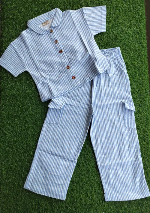 Sky Stripes Collar Coord POLO