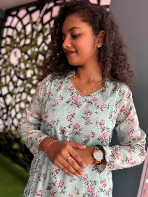 Banarasi Kurti with Border Blue