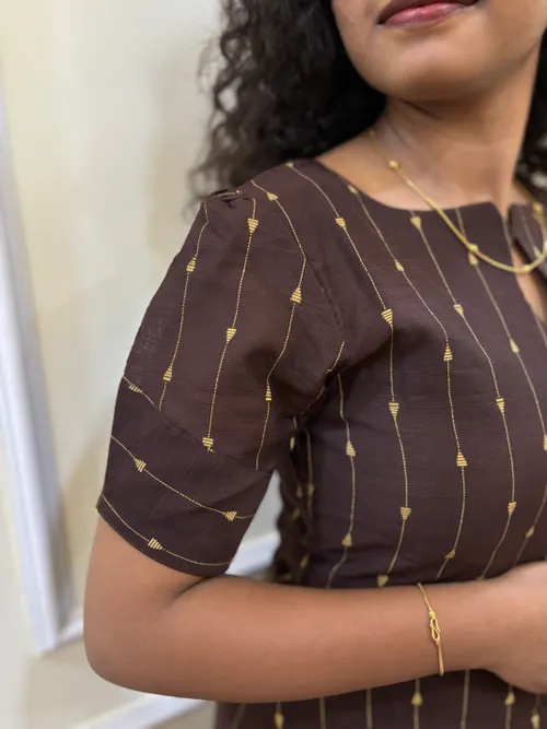 Coffee Brown Raw Silk Kurti