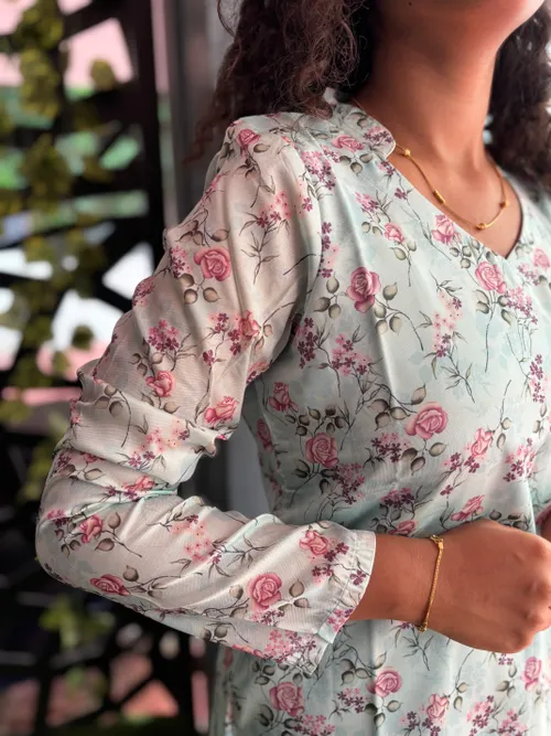 Banarasi Kurti with Border Blue