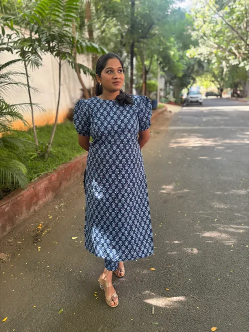 "Indigo" Blue Kantha Cotton Co ords Set 