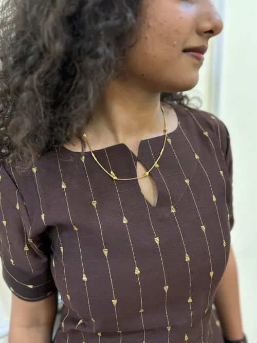 Coffee Brown Raw Silk Kurti