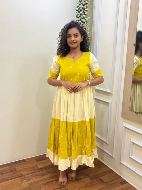 Mustard Yellow Handloom Cotton Maxi