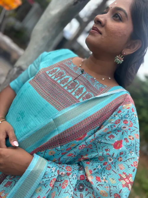 "AQUA" Kota Kurti with dupatta