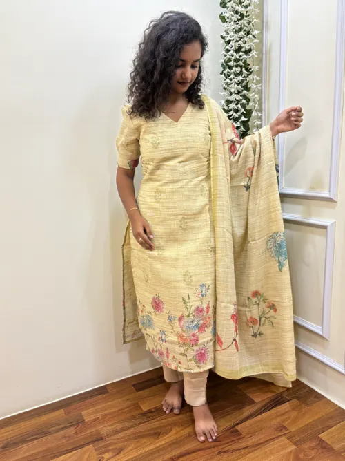 Khadi Printed Kurti with dupatta