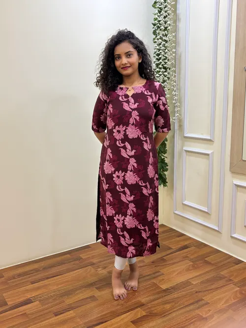Maroon Muslin kurti 