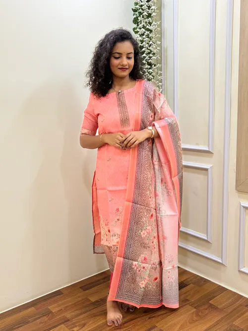 Kota Kurti with Dupatta - Peach