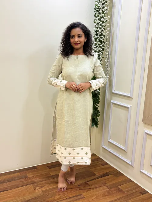 Pastel green Handloom Cotton Kurti
