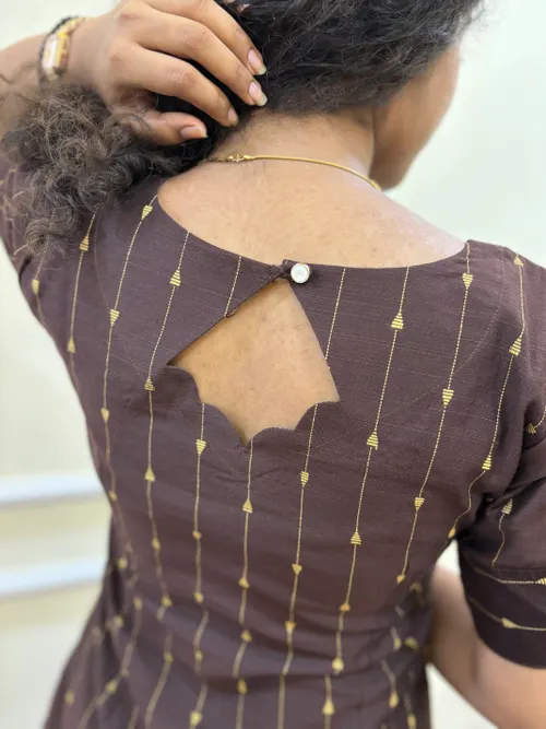 Coffee Brown Raw Silk Kurti