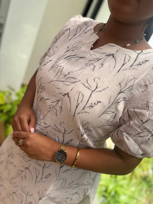 "Snow" White Linen Kurti
