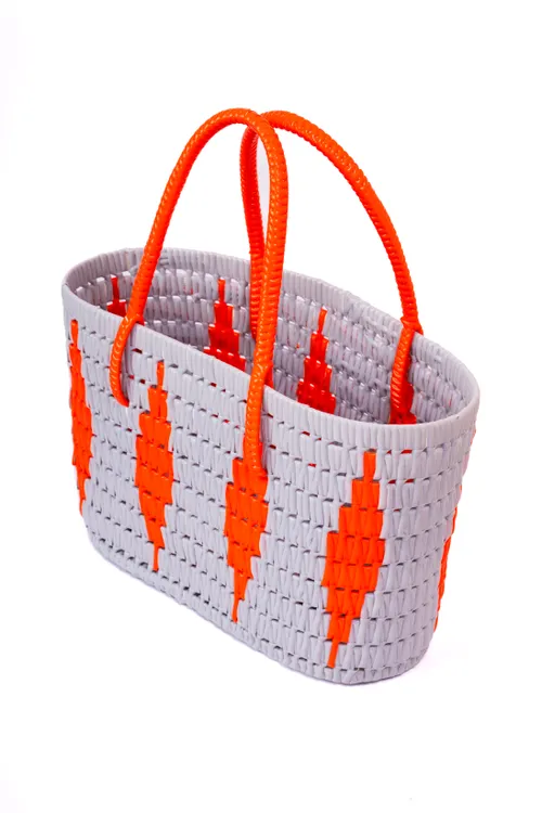 Orange Hand WovenWired Baskets-Big
