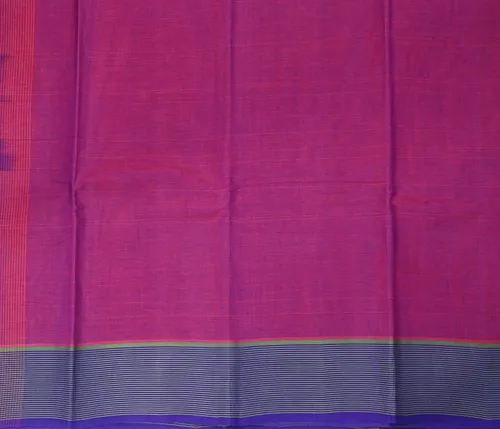 Chettinad Cotton Purple Saree with golden zari border