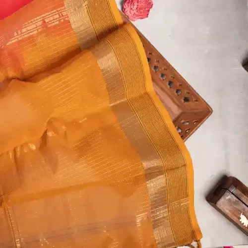 Women's Chettinad Cotton Plain Handloom Sarees with silk mixed and zari border