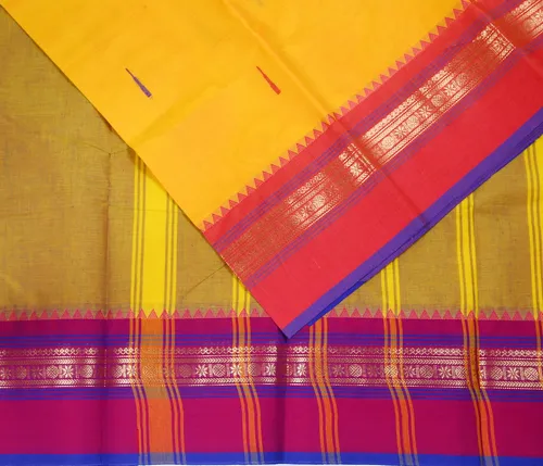 Fine Cotton Orange Saree