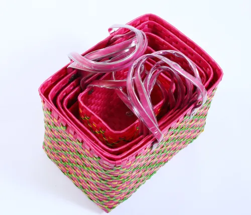 Handmade Multipurpose Chettinad Basket Set Of 5 Used as Lunch Bag, Shopping, Grocery, Tote Bag, Picnic Bag,Return Gift