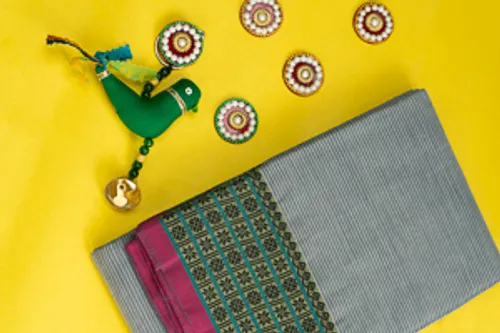 CHETTINAD  COTTON WITH THREAD BUTTA BORDER